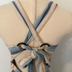 Knot Sisters  Cotton/Linen Lana Jumpsuit in Natural Blue Striped Size Medium Photo 5