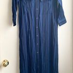 L'Agence L’agence Alani Striped Maxi Shirtdress Navy Blue & Black Photo 1