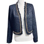 Christian LaCroix Blue and Gold Tweed Jacket Size Medium Photo 0