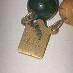 West Germany Vintage Green & Wood Beads Double Strand Beaded Boho Retro Necklace Photo 8