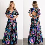 Baltic Born  Bastina Open Back Maxi Dress Floral Print Flowy Bold Size Small NWT Photo 1