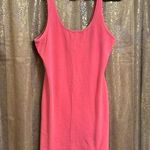 PINK - Victoria's Secret  Bright Neon Pink Tank Stretch Bodycon Mini Dress Large Photo 0