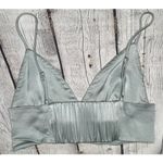 ZARA Sage Satin Cropped Bralette Top Photo 9
