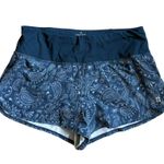 Sweaty Betty  Shorts Athletic Womens Paisley Print Blue Small Photo 0
