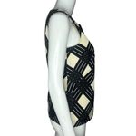 Talbots Women’s Blouse Ivory Black Basket Weave Print Sleeveless Shell Top 4P Photo 1