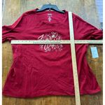 Croft & Barrow Red Holiday Classic T-shirt "Warm Wishes" Red PXXL TOP New Photo 7