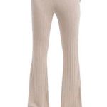 H&M Women's XXL Oatmeal Light Beige Flared Ribbed Knit Pull On Lounge Pants Photo 0