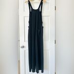 Halara  Black Waffle Knit Overalls Jumpsuit Size L Petite Photo 6