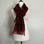 NWOT Wool Mohair Blend Scottish Red Plaid Winter Scarf Photo 3