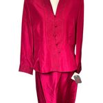 Adrianna Papell Vintage Deadstock Red Silk Skirt and Jacket Set 14 Photo 0