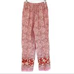 ZARA Linen Blend Paisley Floral Printed Pull On Wide Leg Trousers Size L NEW Photo 2