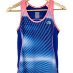 The North Face  Blue & Neon Pink Stripe Athletic Tank Top S Photo 0