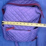 Tommy Bahama Light purple & brown leather detail Quilted backpack bag Laptop Poc Photo 9