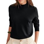 Sézane Sezane High Neck Shoulder Button Tab Jacob Jumper Sweater Black Women's Size XXL Photo 0