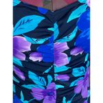 La cove swimsuit floral ruched front purple blue black Size 12 Photo 1