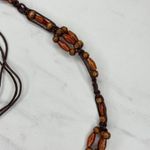 Brown Wood Beaded Tie Belt Boho Hippie Festival Size Small S ✨ Photo 4