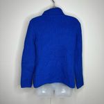 Lands' End  size XS Royal Blue Cable Knit Sweater turtleneck baumwolle blend Photo 2