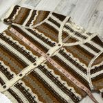 Ultra Pink  Brown and Cream Striped Crochet Top Photo 8