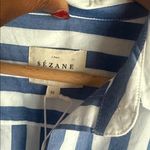 Sézane NEW  Maxine Oversized Shirt Dress, Ecru Blue Stripes 4 Photo 6