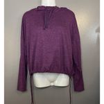 GapFit Hoodie Womens Medium Purple Brushed Tech Jersey Drawstring Hem Pullover Photo 1
