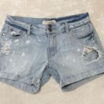 Decree  Denim Jean Shorts Size 5 Distressed Fringed Light Wash Photo 0