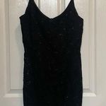 Vintage Scott McClintock Blacked Floral Beaded Mini Party Cocktail Dress Size 6 Black Photo 0