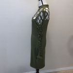 AMiERY Women's Hollow Out Dress Bandage Clubwear Long Sleeve Bodycon Dress Green Size XL Photo 4