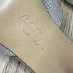 Salvatore Ferragamo  Linen Bow Heeled Mule Neutral Beige Womens Size 7.5 Photo 10