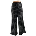Mine Black Windowpane High Rise Drawstring Wide Leg Trousers Dress Pants Size S Photo 2