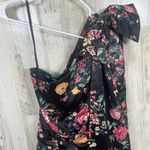 Lovers+Friends Arianna Mini Dress size S Climbing Floral Bow One Shoulder Party Black Photo 10
