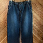 Eddie Bauer Women’s Size 10 Blue Denim Front Slit Midi Skirt Photo 1