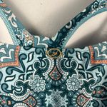 Jantzen  Surplice Maillot One-Piece Swimsuit Blue Medallion and Skirt Size 24W Photo 5