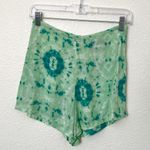 Reformation [] Green Tie Dye Decade Shorts Zip Back High Rise Lightweight Size 2 Photo 0