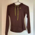 Under Armour Brown Fitted lightweight Hoodie with monkey thumbs and hood Photo 1