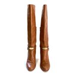 Michael Kors 8 Arley Riding Boot Luggage Buckle Harness Knee High Heeled Zip Photo 3