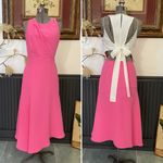 Reiss  Cheyenne Pink Bow Back Cut-Out Midi Dress Cocktail Wedding Guest Sz 4 🧡🎀 Photo 1