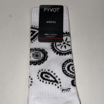 NWT Paisley White Black Crew socks Photo 1
