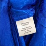 RONNY KOBO Bernice Royal Blue Satin Midi Dress Long Sleeves Jacquard NEW SMALL Photo 7
