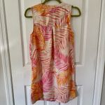 Tahari  Tropical  Pink and Orange 100% Linen Dress - Size Small Photo 4