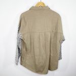 Taupe Grey Green Denim Animal Print Patchwork Jacket Women's Size Small S NWOT Gray Photo 1