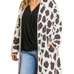Umgee  Animal Print Open Front Fuzzy Cardigan Photo 0