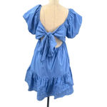 En Saison Juliet Bow Back Babydoll Dress in Blue Size Medium Photo 6