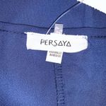 Persaya Womens Blouse Top Shirt Sheer Short Sleeved Pullover Ruched Navy Blue 1X Photo 6