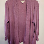 Coldwater Creek  Purple Cardigan Open Front 3/4 Sleeves Size Medium Photo 0