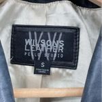 wilson's leather  Black Women's‎ 100% Genuine Leather Blazer Gold Lining - Small Photo 6