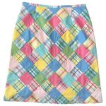 Brooks Brothers 346 Women’s Size 6 Pastel Madras Patchwork Cotton A-Line Skirt Photo 1