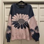 Free People In Bloom Floral Flower Oversized Sweater | Size Small Photo 5