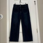 Quince  Bella Stretch Patch Pocket Wide-Leg Cropped Jean High Rise Blue Photo 2