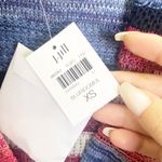 J.Jill Red Blue White Striped Knit Cotton Linen Blend Duster Button Cardigan Photo 6