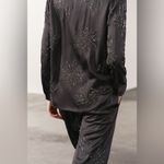 ZARA  BEADED EMBROIDERY TROUSERS STRAIGHT PANTS ANTHRACITE GREY SIZE XS NEW Photo 12